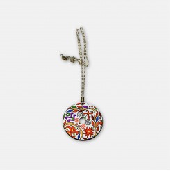 Round Necklace with Traditional Bulgarian Embroidery Zhivka