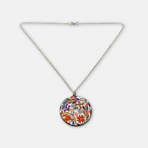 Round Necklace with Traditional Bulgarian Embroidery Zhivka