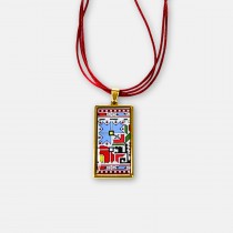 Gold-Plated Necklace with Bulgarian Embroidery Detelina