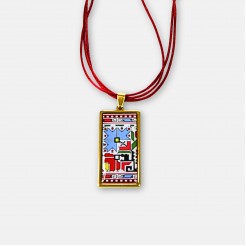 Gold-Plated Necklace with Bulgarian Embroidery Detelina