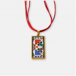 Gold-Plated Necklace with Bulgarian Embroidery Elitsa