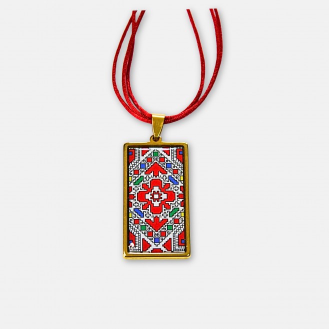 Gold-Plated Necklace with Bulgarian Embroidery Rumyana