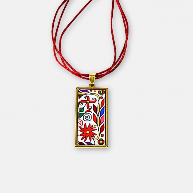 Gold-Plated Necklace with Bulgarian Embroidery Zhivka