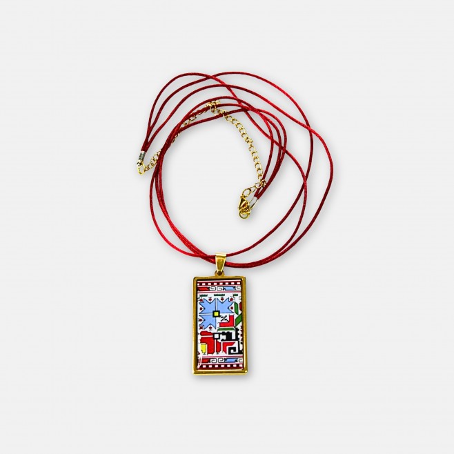 Gold-Plated Necklace with Bulgarian Embroidery Detelina