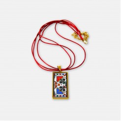 Gold-Plated Necklace with Bulgarian Embroidery Elitsa