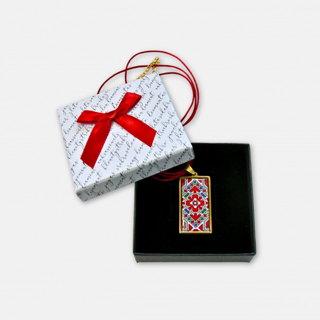 Gold-Plated Necklace with Bulgarian Embroidery Rumyana