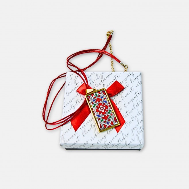 Gold-Plated Necklace with Bulgarian Embroidery Rumyana
