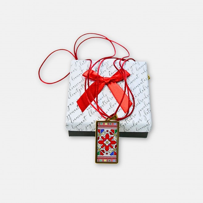 Gold-Plated Necklace with Bulgarian Embroidery Yana