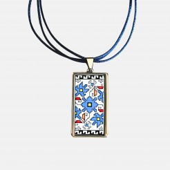 Necklace with Motif of Embroidery Cvetelina Blue