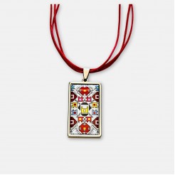 Necklace with Traditional Bulgarian Embroidery Rositsa