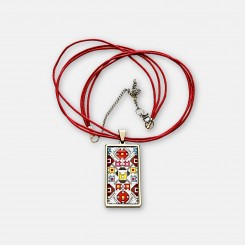 Necklace with Traditional Bulgarian Embroidery Rositsa