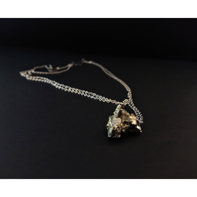 Steel necklace Wealth with pyrite pendant