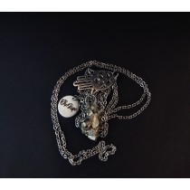 Steel necklace Wealth with pyrite pendant