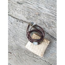 Rhodope amethyst bracelet, genuine leather