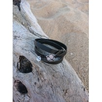 Leather bracelet Love with Rhodope quartz pendant