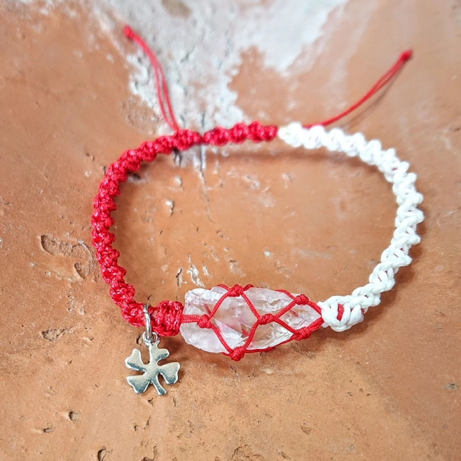 Bracelet-Martenitsa with Rhodope Mountain Crystal