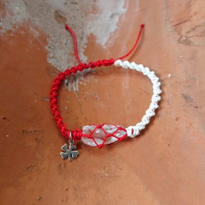 Bracelet-Martenitsa with Rhodope Mountain Crystal