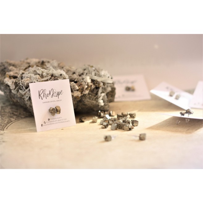 Earrings Wealth with Rhodope pyrite
