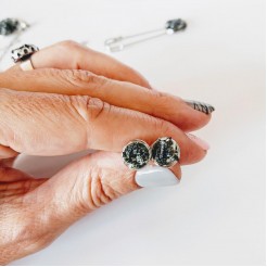 Earrings Protection with black tourmaline - model 2