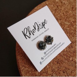 Earrings Protection with black tourmaline - model 2