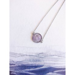 Necklace Infinity with Rhodope amethyst - model 1