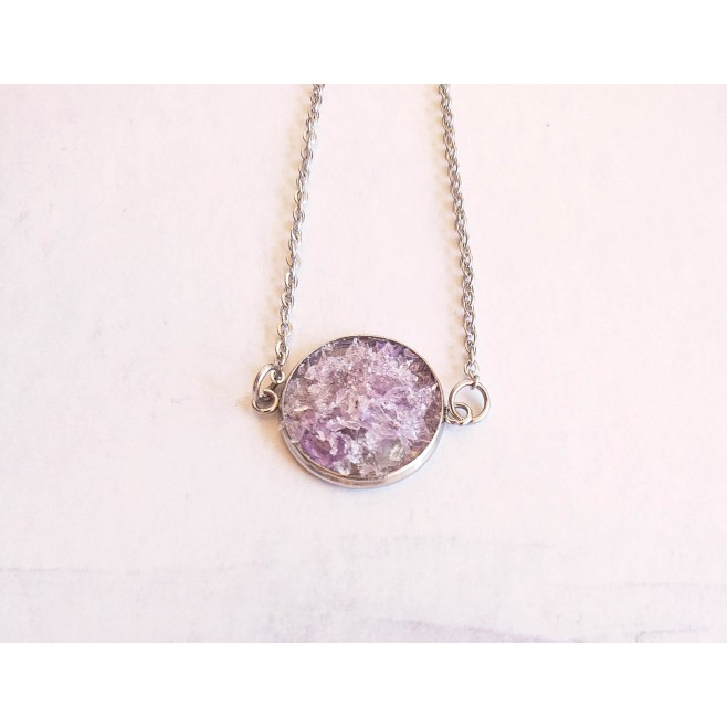 Necklace Infinity with Rhodope amethyst - model 1