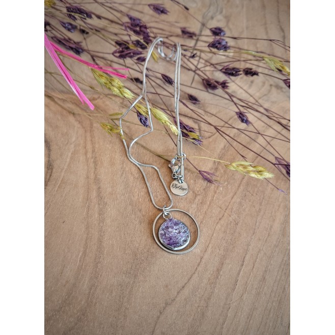 Necklace Infinity with Rhodope amethyst - model 2