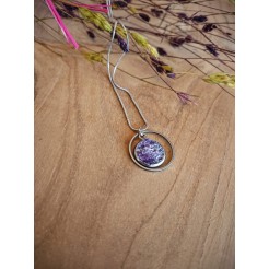 Necklace Infinity with Rhodope amethyst - model 2