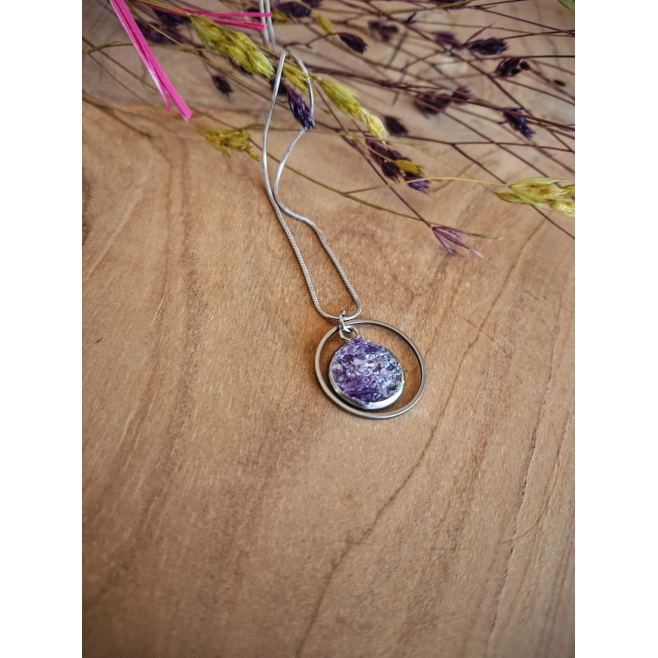 Necklace Infinity with Rhodope amethyst - model 2