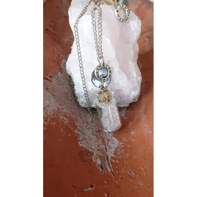 Necklace Love with Rhodope rose quartz