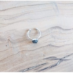 Steel ring with tourmaline from the Rhodopes