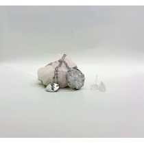 Set Еarrings and necklace with Rhodope rose quartz