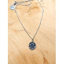 Steel necklace Harmony with mountain crystal pendant