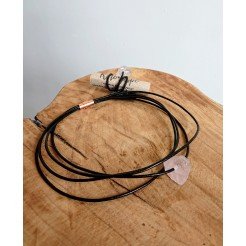 Комплект Кожен чоукър и пръстен с Розов кварц