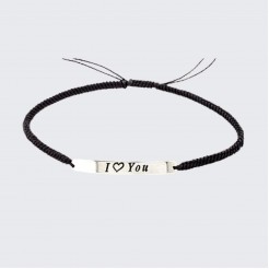 Bracelet with silver tile with message - model 1