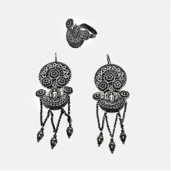 Thracian silver set with angel