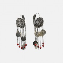 Ethno silver earrings with rings