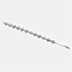 Silver bracelet with flowers