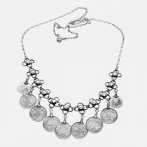 Silver necklace head Flowers with pendants