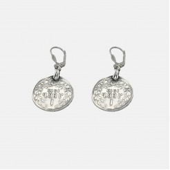 Silver earrings with large coins (1 lev)