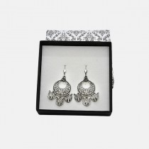 Silver tulip earrings