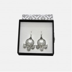 Silver tulip earrings