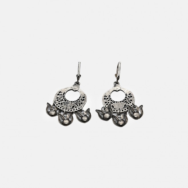 Silver tulip earrings
