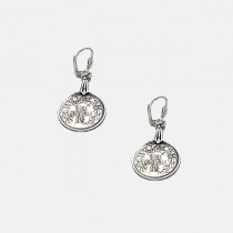 Silver earrings with small coins (50 stotinki)