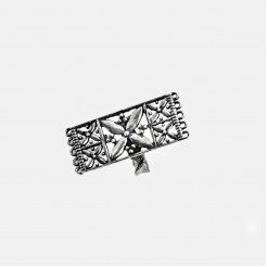 Silver embroidery lace ring