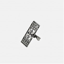 Silver embroidery lace ring