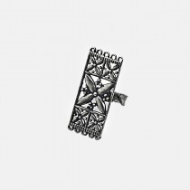 Silver embroidery lace ring