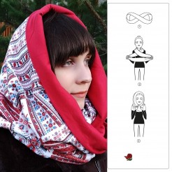 Lady's scarf Anna Infinity Red, 150x50
