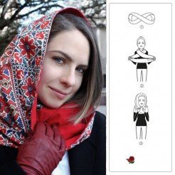 Ladies scarf Donka INFINITY RED, 150x50