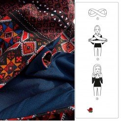 Lady's scarf Anna Infinity Red, 150x50